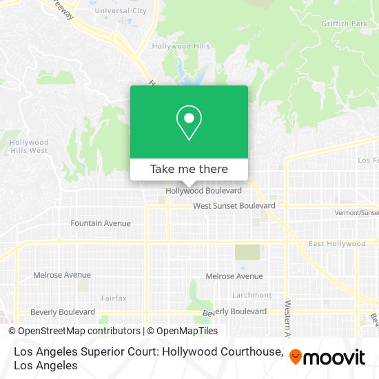 Mapa de Los Angeles Superior Court: Hollywood Courthouse