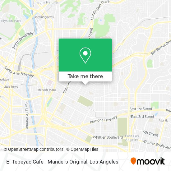 El Tepeyac Cafe - Manuel's Original map