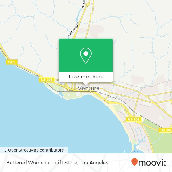 Battered Womens Thrift Store map