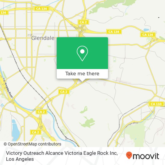 Mapa de Victory Outreach Alcance Victoria Eagle Rock Inc