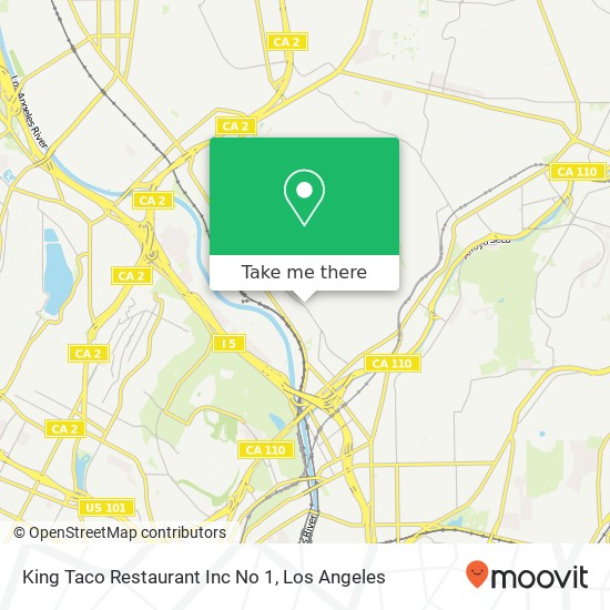 King Taco Restaurant Inc No 1 map