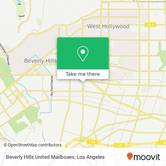 Beverly Hills United Mailboxes map