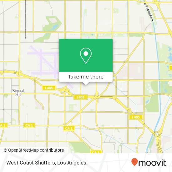 Mapa de West Coast Shutters