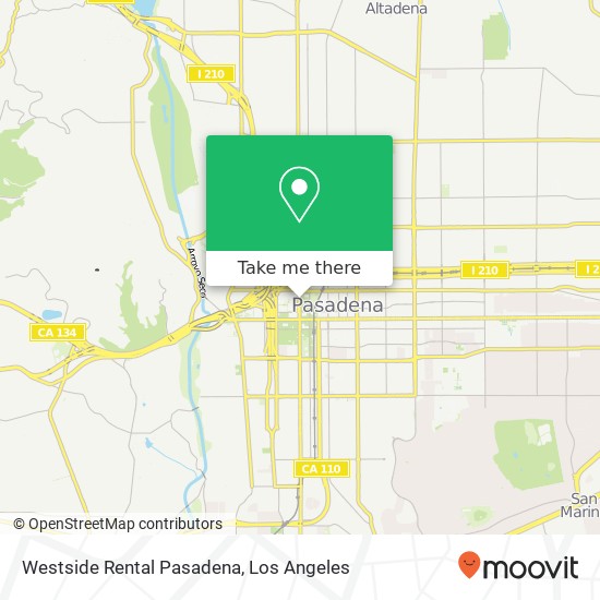 Westside Rental Pasadena map