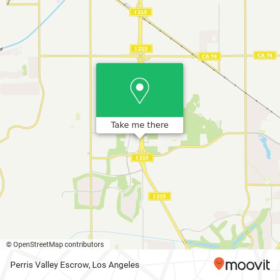 Mapa de Perris Valley Escrow