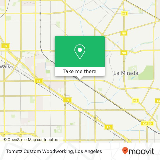 Mapa de Tometz Custom Woodworking