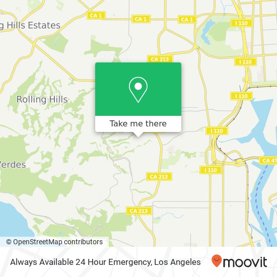 Always Available 24 Hour Emergency map