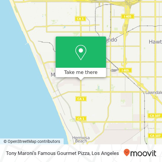 Tony Maroni's Famous Gourmet Pizza map