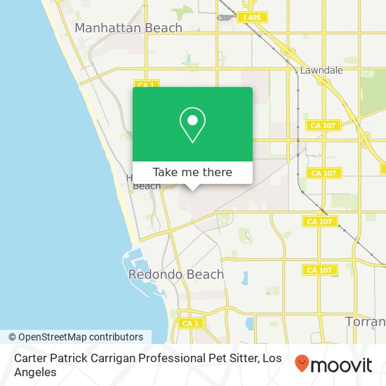 Mapa de Carter Patrick Carrigan Professional Pet Sitter