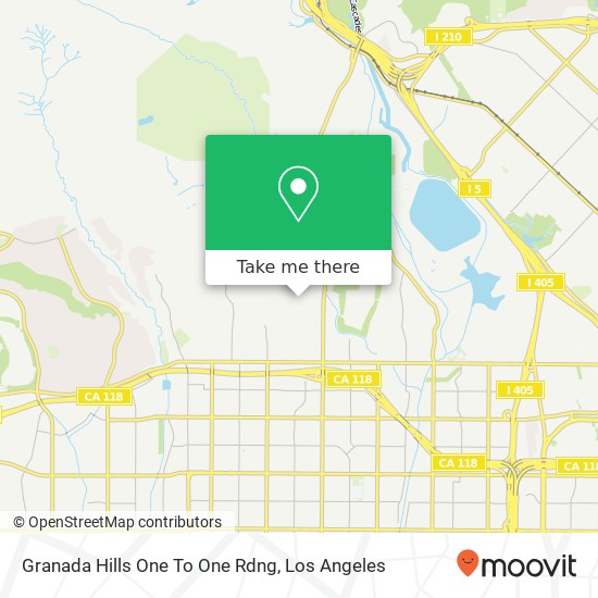 Granada Hills One To One Rdng map