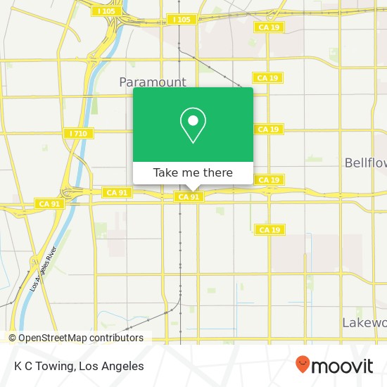 K C Towing map