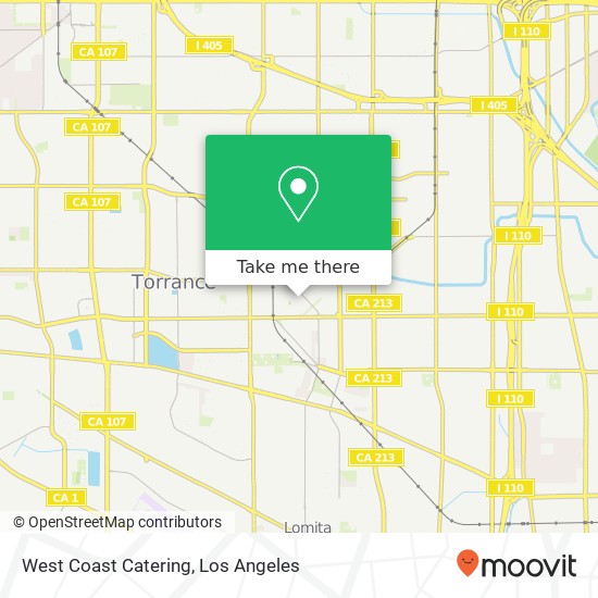 West Coast Catering map