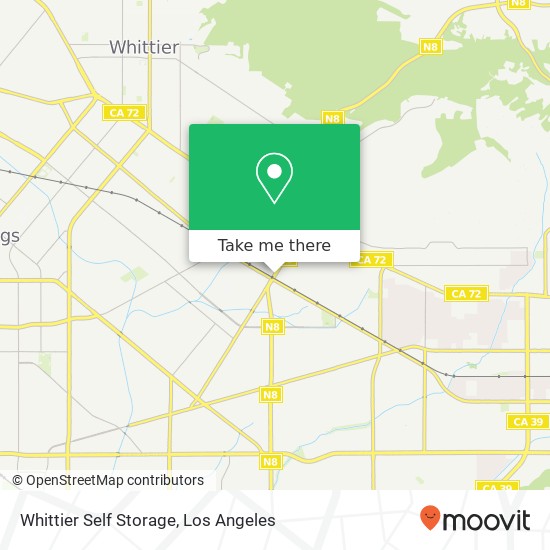 Whittier Self Storage map