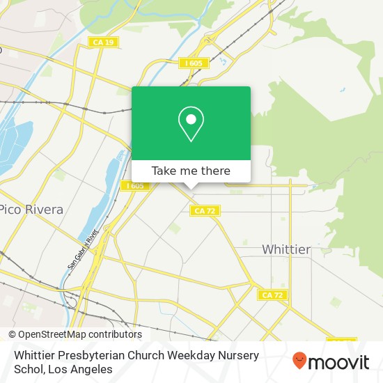 Whittier Presbyterian Church Weekday Nursery Schol map