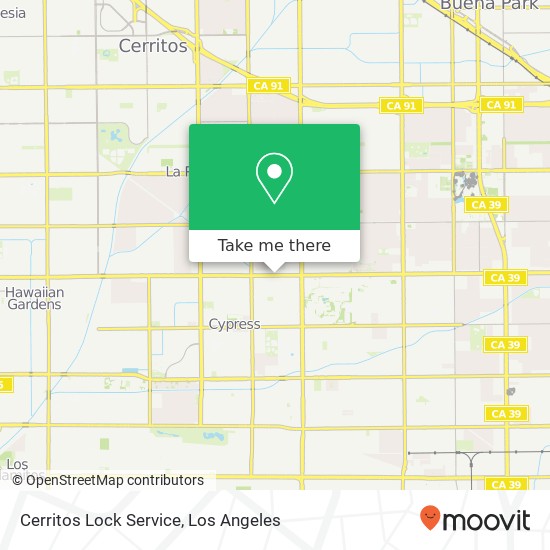 Cerritos Lock Service map