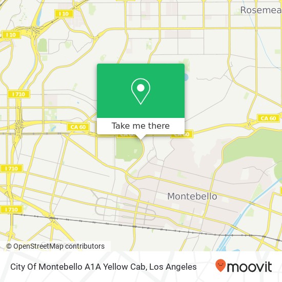 City Of Montebello A1A Yellow Cab map