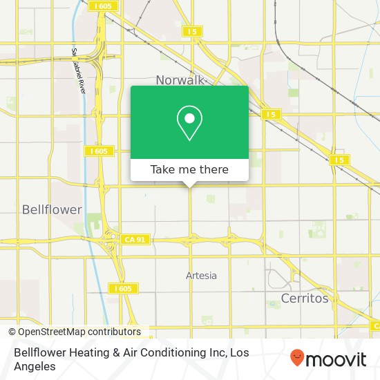 Bellflower Heating & Air Conditioning Inc map