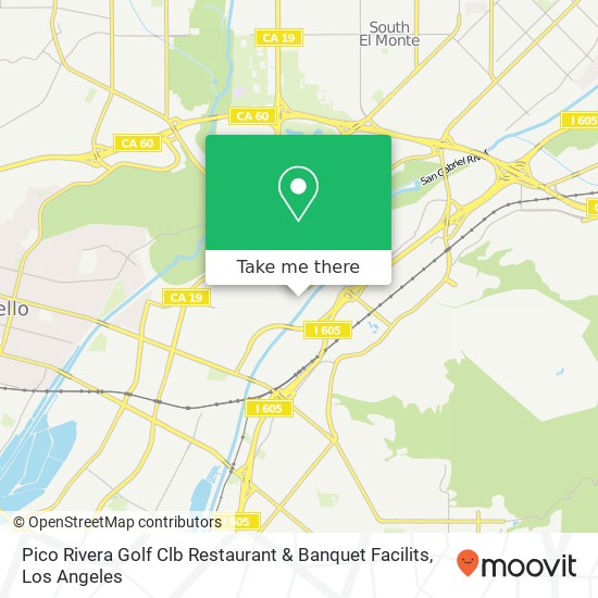 Mapa de Pico Rivera Golf Clb Restaurant & Banquet Facilits
