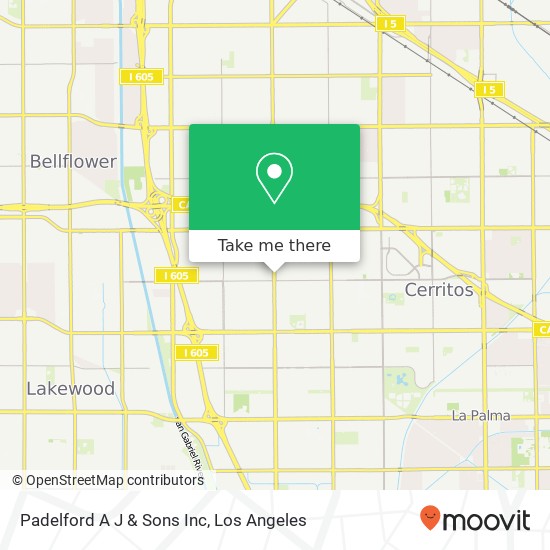 Mapa de Padelford A J & Sons Inc