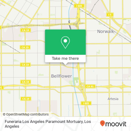Mapa de Funeraria Los Angeles Paramount Mortuary