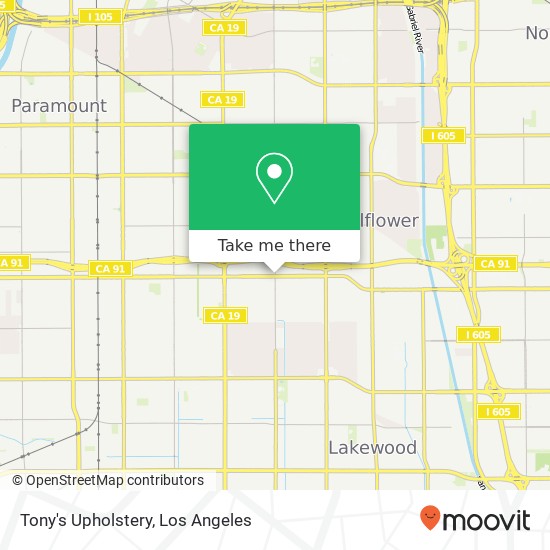 Tony's Upholstery map