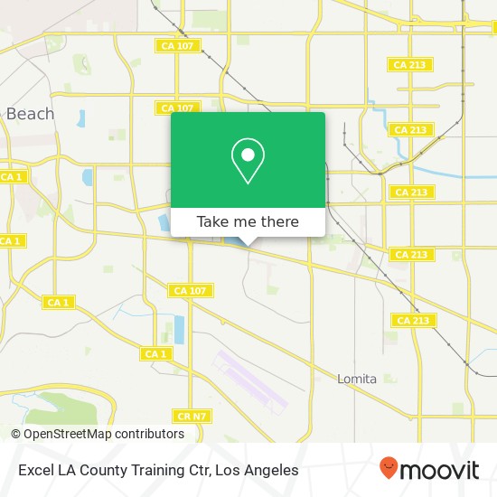 Excel LA County Training Ctr map