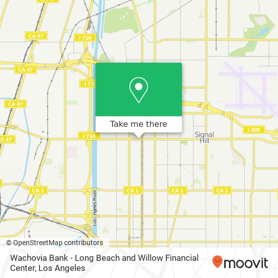 Wachovia Bank - Long Beach and Willow Financial Center map