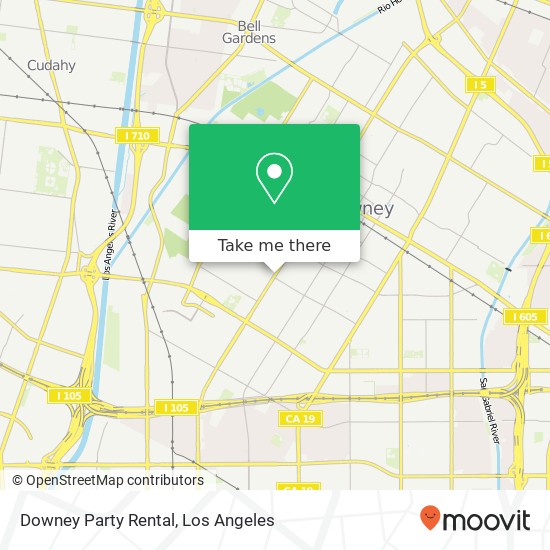 Mapa de Downey Party Rental