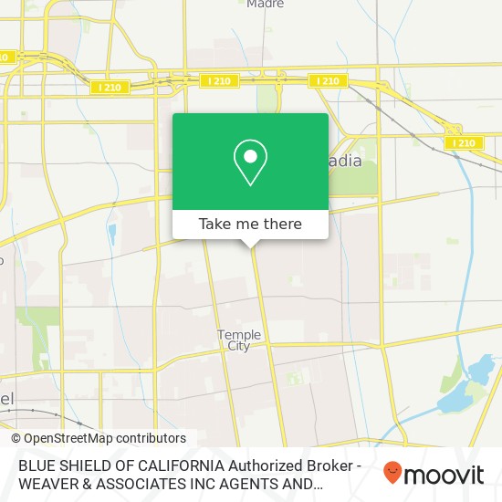 Mapa de BLUE SHIELD OF CALIFORNIA Authorized Broker - WEAVER & ASSOCIATES INC AGENTS AND BROKERS