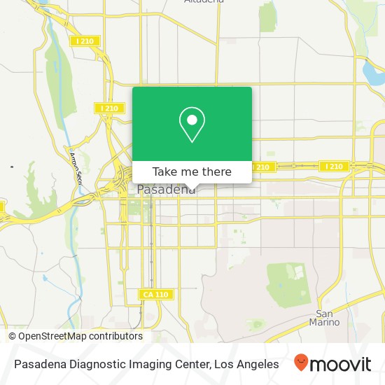 Mapa de Pasadena Diagnostic Imaging Center