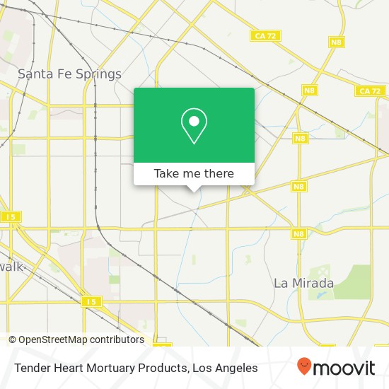 Mapa de Tender Heart Mortuary Products