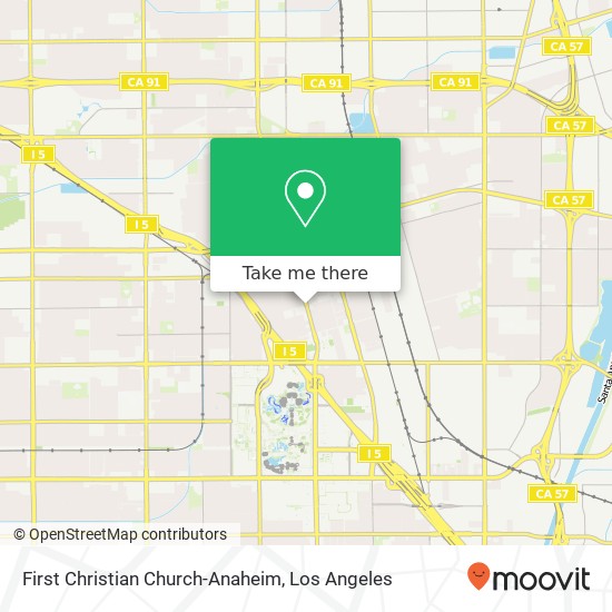 First Christian Church-Anaheim map