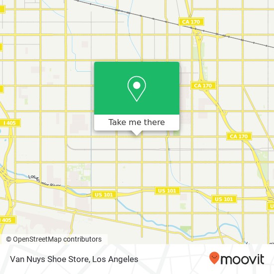 Van Nuys Shoe Store map