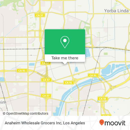 Mapa de Anaheim Wholesale Grocers Inc