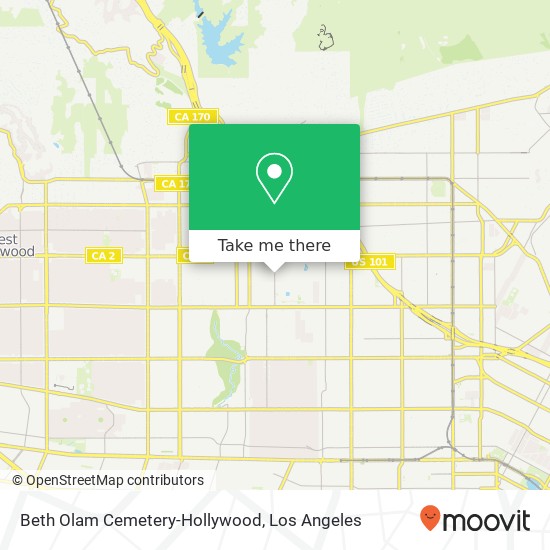 Beth Olam Cemetery-Hollywood map