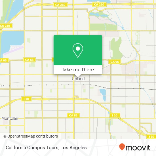 California Campus Tours map