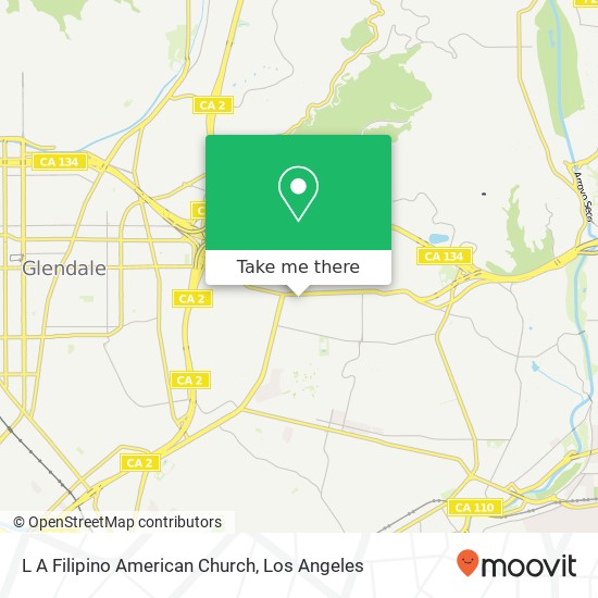 L A Filipino American Church map