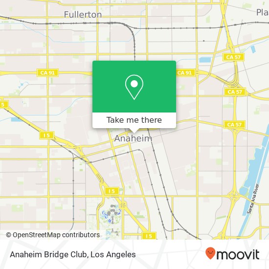 Anaheim Bridge Club map