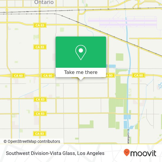 Southwest Division-Vista Glass map