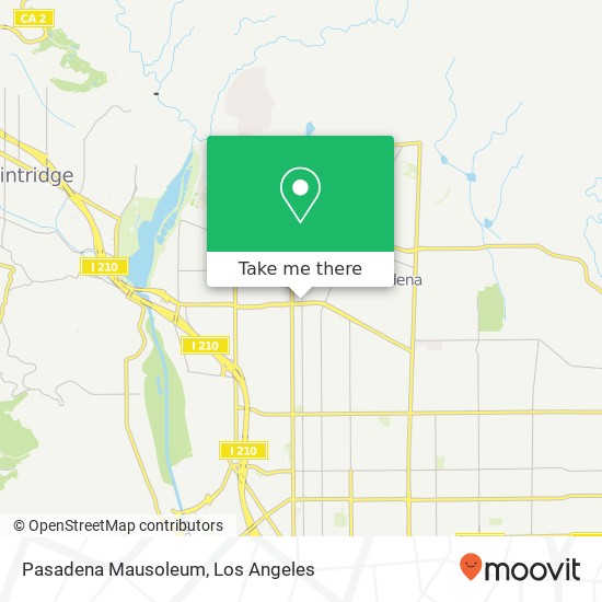 Pasadena Mausoleum map