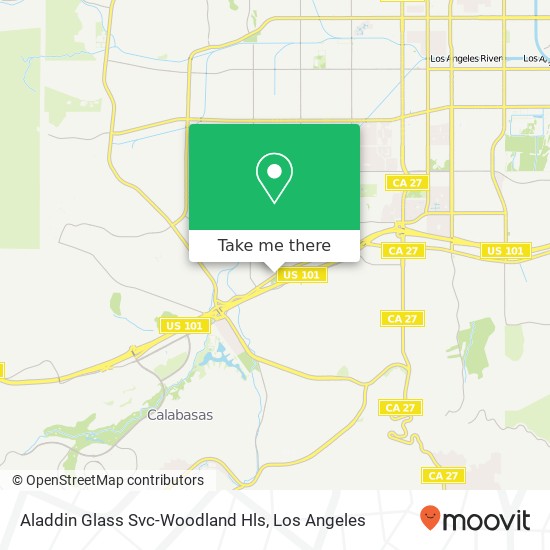 Aladdin Glass Svc-Woodland Hls map
