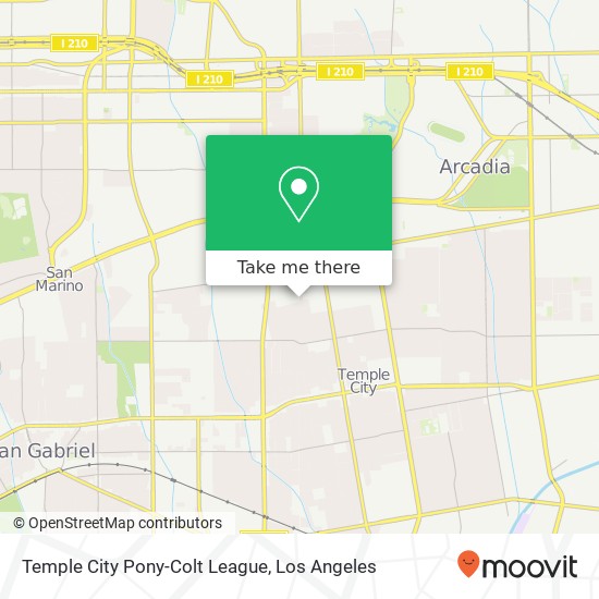 Temple City Pony-Colt League map