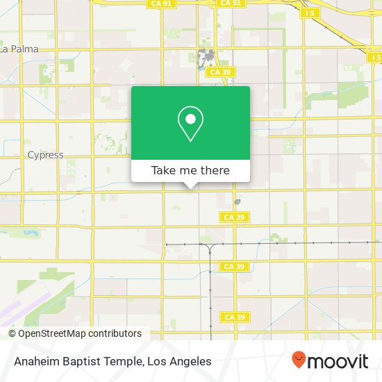 Anaheim Baptist Temple map