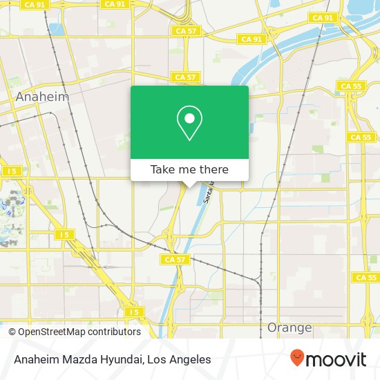 Mapa de Anaheim Mazda Hyundai