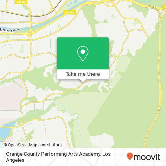 Mapa de Orange County Performing Arts Academy