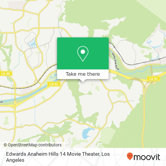Edwards Anaheim Hills 14 Movie Theater map
