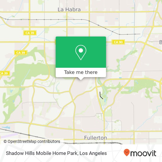 Shadow Hills Mobile Home Park map