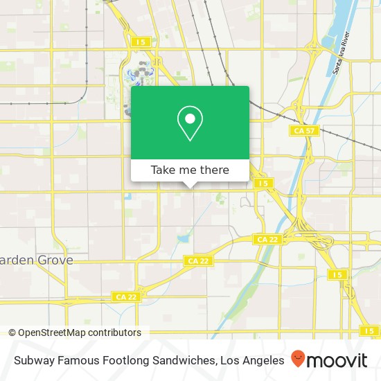 Mapa de Subway Famous Footlong Sandwiches