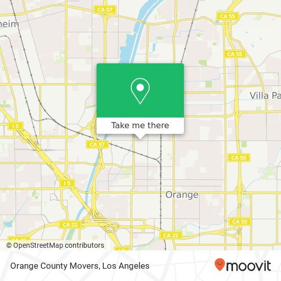 Mapa de Orange County Movers