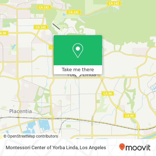 Mapa de Montessori Center of Yorba Linda